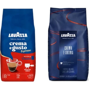 Crema E Aroma 1 kg ve Lavazza Crema E Gusto Çekirdek Kahve 1 kg Toplam 2 kg