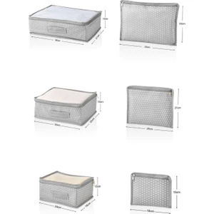 Trink Çanta 6'lı Valiz ve Bavul Düzenleyici Set * Fileli - Puantiyeli *