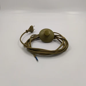 Retro Vitrini Dekoratif 3 Metre Aç-Kapa Yerpuar Anahtarlı Fişli Hazır Lamba-Abajur Kablo Seti Gold(Haki) Renk