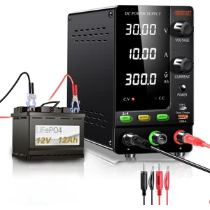 0-30V/10A Ayarlı Dc Güç Kaynağı Voltaj Regülatörü Şarj Fonksiyonlu Power Supply (Siyah)