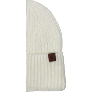 Sofist İstanbul Ecru  Beanie Ekru Deri Etiket Detaylı Soft Yıkama Yünlü ve Katlamalı Örgü Bere