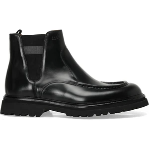 Erkek Klasik Bot Deri Malzeme ile Siyah Renk 2024 Kış Sezonuna Özel