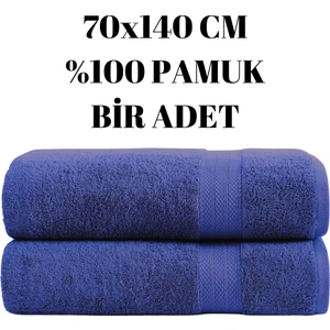 KAYABEY HOME Lacivert 70X140 Çizgili %100 Pamuk Yumuşak Banyo Duş Havlusu Bir Adet