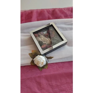 Verda Çerçeve 20 x 20 x 5  cm   Siyah-Gümüş Anı Çerçevesi! Yeni Moda Çiçek Anı Çerçevesi!