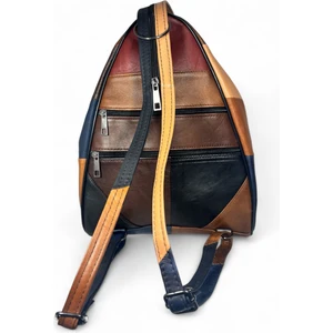 Hakiki Deri Renkli Kadın Askılı Sırt Çantası - Omuz Çantası