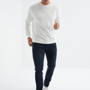 Basic Erkek Sweatshirt - Kompakt Kumaş, Uzun Kollu, Yumuşak ve Rahat - Gri (Günlük ve Casual Giyim Için)
