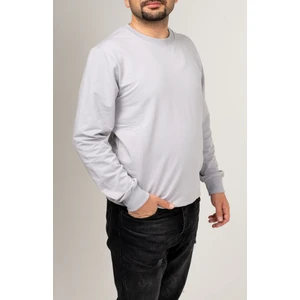 Basic Erkek Sweatshirt - Kompakt Kumaş, Uzun Kollu, Yumuşak ve Rahat - Gri (Günlük ve Casual Giyim Için)