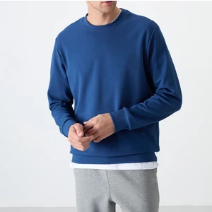 Basic Erkek Sweatshirt - Kompakt Kumaş, Uzun Kollu, Yumuşak ve Rahat - Gri (Günlük ve Casual Giyim Için)