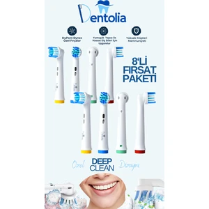 Oral-B Uyumlu Şarjlı Ve Pilli Diş Fırçası Yedek Başlığı 8 Adet