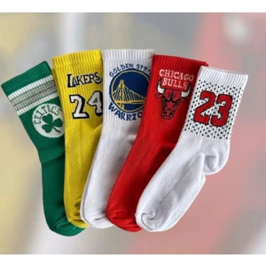 Çorap Dünyam 5'li Seri Basketbol Takim Temali Neşeli Kolej Tenis Çorap