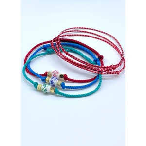 Concept Hubutu 6’lı (3*2adet) Yılbaşı Arkadaşlık ve Sevgi  Hediyesi Kiraz Çiçekli Kartlı Jelatinli Lüks Marteniçka Dilek Bilekliği Seti