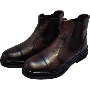 Kafkaslar  Deri Lastikli Çelse Model Ortopedik Tabanlı Erkek Bot