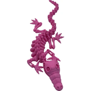 3D Hareketli Iskelet Timsah Figürlü Oyuncak - Pembe