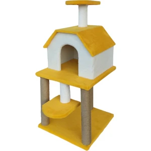 Çift Katlı Sarı Kedi Evi