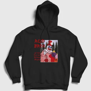 Unisex Siyah Kite String Pops Acid Bath Kapüşonlu Sweatshirt
