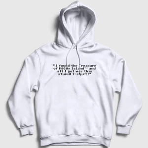Unisex Beyaz Treasure Of Melee Monkey Island Kapüşonlu Sweatshirt
