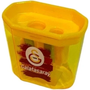 Tmn 581992 Galatasaray Çift Bıçaklı (Gözlü) Hazneli Dikdörtgen Kalemtraş - (Tekli)