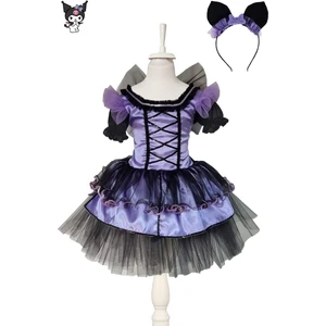 Masho Trend Kuromi Kostümü, Cadı Kostümü - Balo Kostümü - Cadılar Bayramı Kostüm Kuromi Cosplay Yılbaşı Kostümü