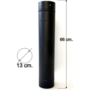 Vav Mühendislik 70 Lik (66 Cm) Siyah Mat Emaye Soba Standart Borusu (Şömine Kuzine Için Uygun)