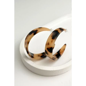 Leopar Desenli Hafif Halka Küpe (4cm)