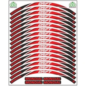 Mondial Drift L Uyumlu Kırmızı 1 Set Jant Şeridi