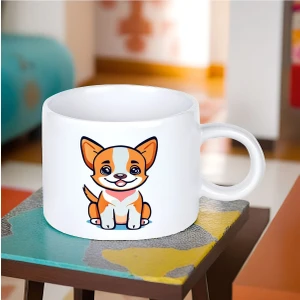 Köpek Figürlü Küçük Boy 150 ml Sevimli Porselen Kupa Bardak