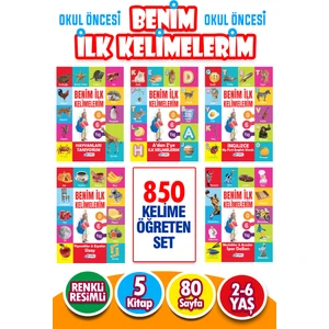 3-6 Yaş İlk Kelimelerim Seti  850 Kelime Öğreten 5 Kitap
