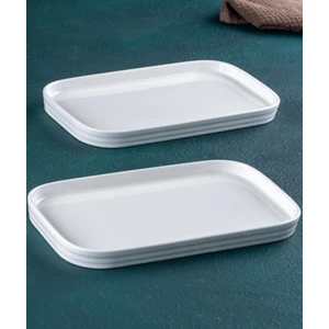 Porselen Beyaz 4'lü Tabak - 25 cm
