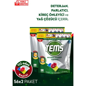 4 Etkili Bulaşık Makinesi Kapsül Deterjanı 112'Lı ( 2x 56'Lı Paket)