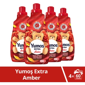 Yumos Extra Konsantre Çamaşır Yumuşatıcısı Amber 1440 ml x4
