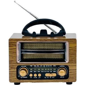 Bluetooth Hoparlör Nostaljik Radyo Speaker NS-02 Altın