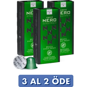 Caffe Nero Kapsül Kahve Brazil Single Origin 3 Kutu (30 KAPSÜL)