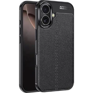 iPhone 16 Plus Kılıf Niss Deri Desen Silikon