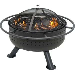 Metal 3 Parça Yuvarlak Dış Mekan Ateş Çukuru Bahçe-Kamp-Teras-Bungalov 67.5X67.5X50 cm