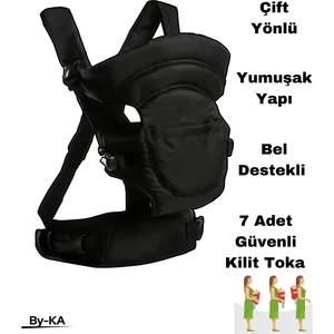 Çift Yönlü Bebek Taşıma Kangurusu Bel Destekli Ergonomik Bebek Taşıyıcı Kanguru Mat Siyah