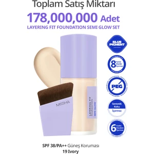 Yarı Parlak Bitişli Nemlendirici Fondöten Layering Fit Foundation Semi Glow (No.19 Ivory)