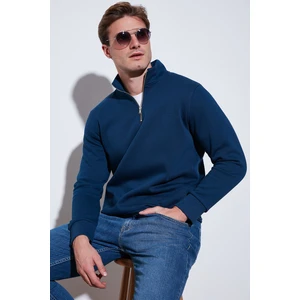 Pamuklu Regular Fit Yarım Fermuarlı Dik Yaka Sweat Erkek Sweat 59052592