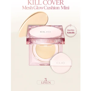 Yoğun Nem ve Işıltı Veren Cushion CLIO Kill Cover Mesh Glow Cushion Mini (3 Linen) SPF50+ PA++++