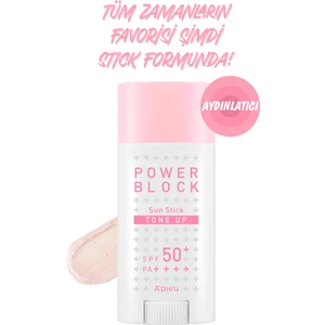 Ton Eşitleyici Aydınlatıcı Stick Güneş Koruyucu A'PIEU Power Block Tone Up Sunstick SPF50+/Pa++++
