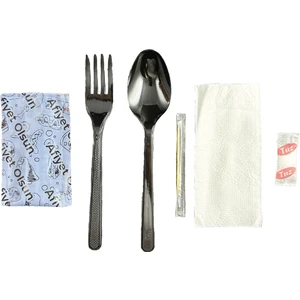 Kullan At Yemek Seti 6'lı (Çatal , Kaşık , Kürdan , Peçete , Islak mendil , tuz)