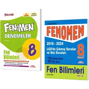 Fenomen Yayınları 8. Sınıf Fen Bilimleri Denemeleri + LGS Fen Bilimleri Çıkmış Sorular ve Ikiz Soruları (2018-2024)