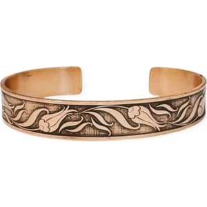 Lazer Motifli, Dualı Bakır Bileklik