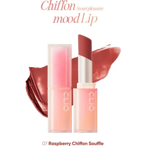 Yumuşak Dokulu, Hafif Mat Görünüm Sunan Ruj CLIO Chiffon Mood Lip (07 Raspberry Chiffon Souffle)