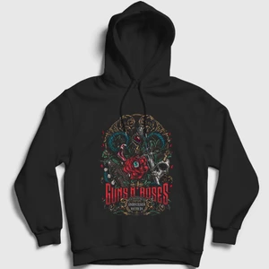 Unisex Siyah London Guns N' Roses Rock Kapüşonlu Sweatshirt