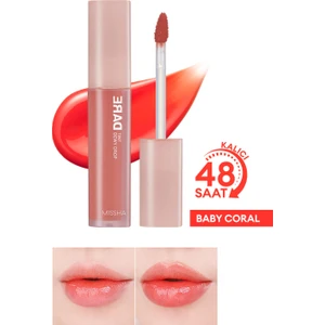 Uzun Süre Kalıcı, Nemli Bitiş Sunan Parlak Tint Dare Tint Dewy Drop (Baby Coral)