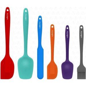 Drongo Isıya Dayanıklı Yanmaz Yapışmaz Silikon Spatula Seti 6 Parça Karışık Renkli