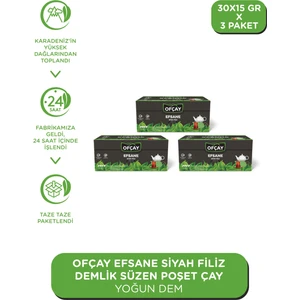 Efsane Siyah Filiz Demlik Poşet 30  x 15 gr x 3 Paket