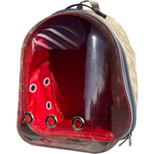 Snake Şeffaf Astronot Kedi Köpek Taşıma Çantası 42X22X33 cm Sarı