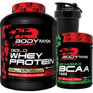 Gold Whey Protein Tozu 2250 gr Çikolatalı + Bcaamax Bcaa 585 gr Yeşil Elmalı + Shaker Hediyeli