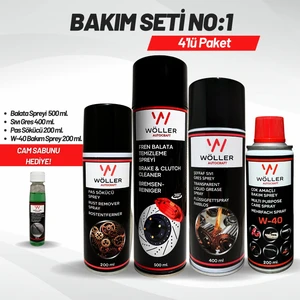 Bakım Seti No1 Fren Balata Spreyi Sıvı Gres Pas Sökücü W40 Koruyucu Yağlayıcı Sprey Set